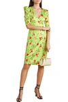 DE LA VALI MINNESOTA FLORAL-PRINT SATIN WRAP DRESS,3074457345622780172