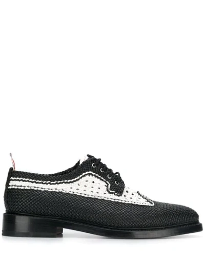 Thom Browne Spectator Woven Brogues In Black