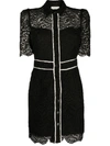 SANDRO LACE-PANEL SHIRT DRESS