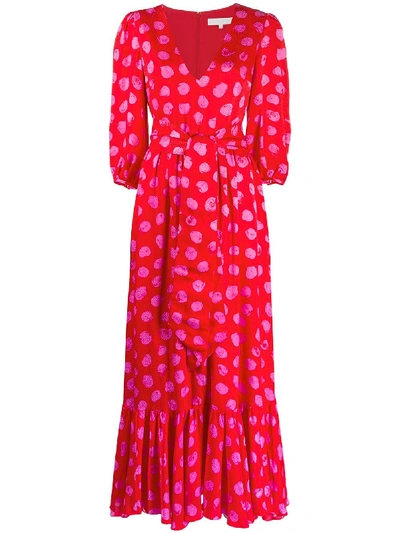 Borgo De Nor Ariel Polka-dot Print Tie Waist Dress In Red