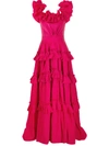 ZUHAIR MURAD RUFFLED TIERED GOWN