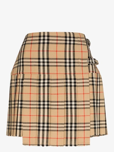 Burberry Vintage Check Kilt In Neutrals