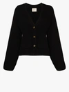Khaite Scarlet Knitted Cardigan In Blue