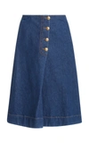 WALES BONNER LONDON DENIM WRAP MIDI SKIRT,812046