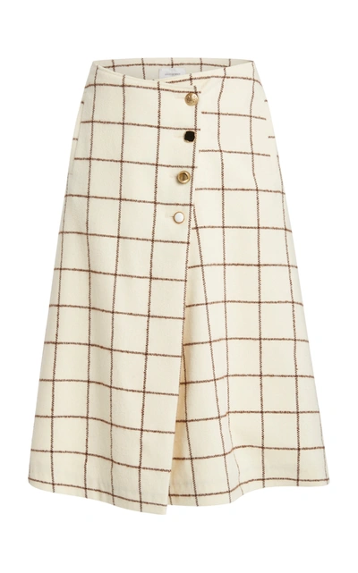 Wales Bonner London Checked Wool Wrap Skirt In Plaid