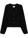 Khaite Scarlet Knitted Cardigan In Blue
