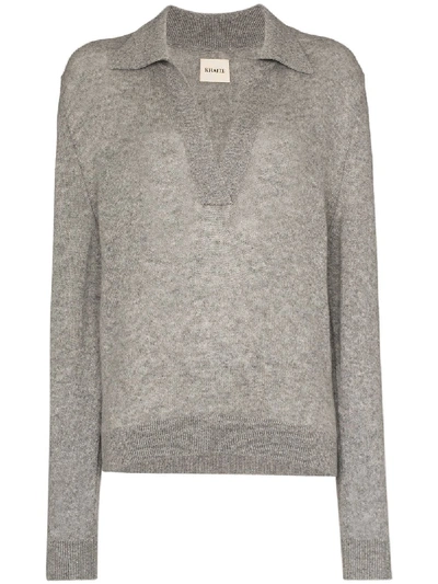 Khaite Jo Cashmere Pullover Jumper In Warm Grey
