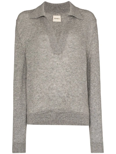 Khaite The Jo Cashmere-blend Jumper In Grey