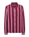 Stussy Shadow Striped Shirt In Garnet