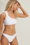 ANIKA TELLER X NA-KD One Shoulder Bikini Top White