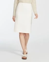 Lafayette 148 Finesse Crepe Modern Slim Skirt In White