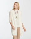 LAFAYETTE 148 FINESPUN VOILE SHEER OPEN FRONT CARDIGAN