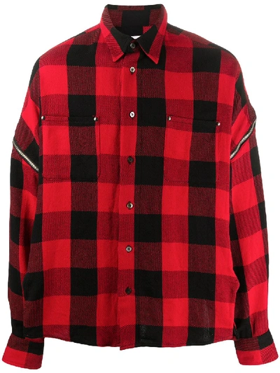 Facetasm Check Oversized Shirt In Red