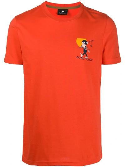Ps By Paul Smith T-shirt Mit Affen-print In Orange