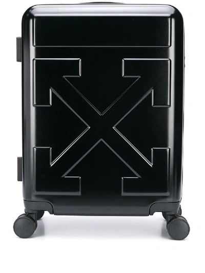 Off-white Quote Carry-on Trolley In Black