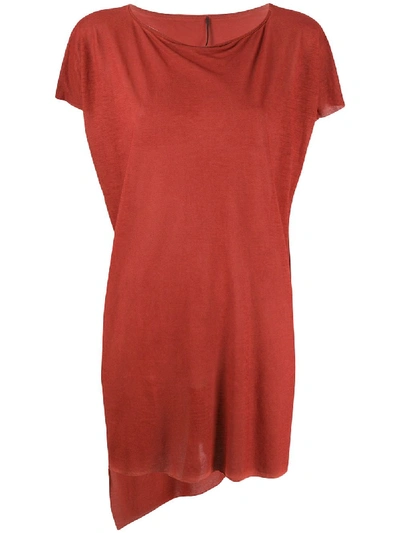 Masnada Oversized Asymmetric Hem T-shirt In Red