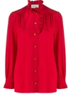 GUCCI PLEATED TRIM BUTTONED BLOUSE