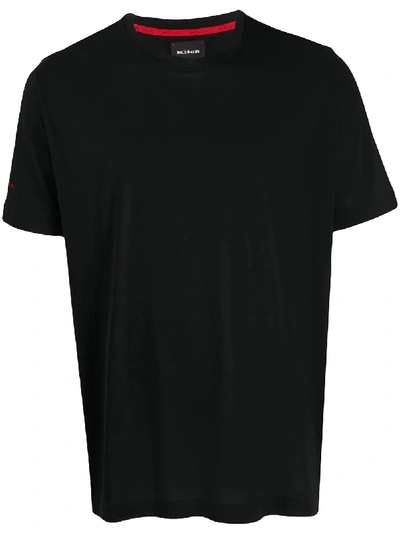 Kiton Logo-embroidered Relaxed-fit T-shirt In Black