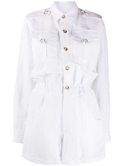 Forte Dei Marmi Couture Utility Playsuit In White