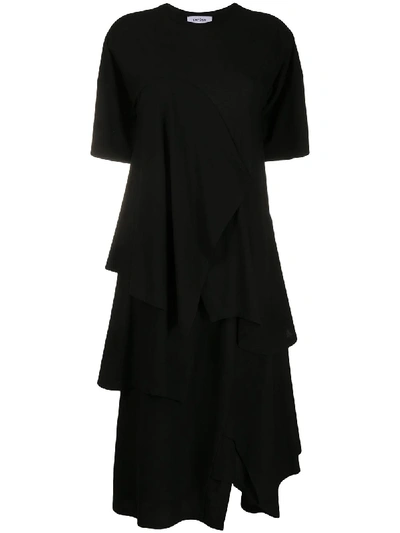 Enföld Layered Drape Dress In Black