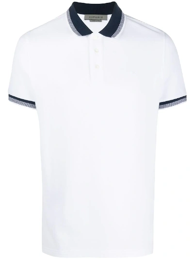 Corneliani Contrasting-collar Polo Shirt In White