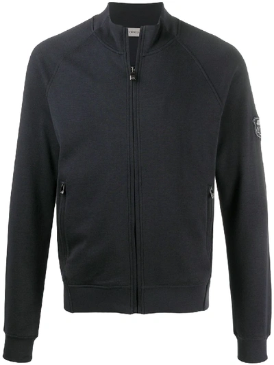 Corneliani Zip-up Logo Jacket In Blue
