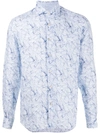 Corneliani Abstract Print Shirt In Blue