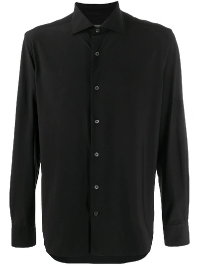 Corneliani Pointed Collar Regular-fit Shirt In Black
