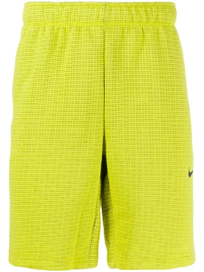 Nike Checked Track Shorts In Yellow