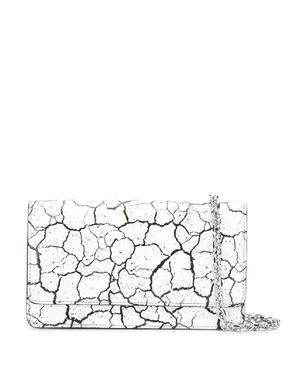 Maison Margiela Cracked-effect Clutch In White