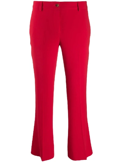 Alberto Biani Cropped Pull-on Trousers In Red