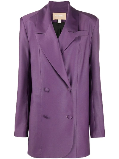 Materiel Cool Wool Blazer  W/ Side Slits In Purple
