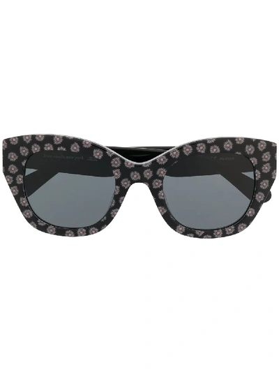 Kate Spade Jalena Floral Print Sunglasses In Schwarz