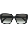 Gucci Double G Square-frame Sunglasses In Black