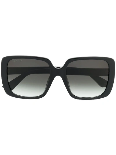 Gucci Double G Square-frame Sunglasses In Black