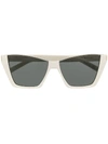 Saint Laurent Kate Cat-eye Frame Sunglasses In White