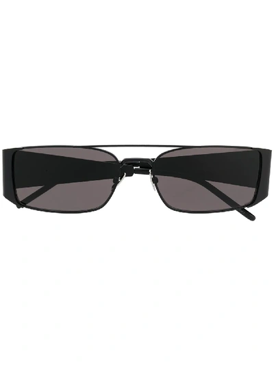 Saint Laurent Lenny Rectangular-frame Sunglasses In Black
