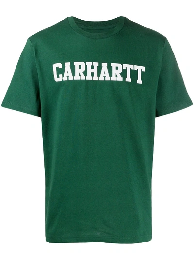 Carhartt Logo Print T-shirt In Green