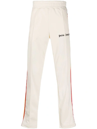 Palm Angels Side-stripe Track Pants In Offwhite