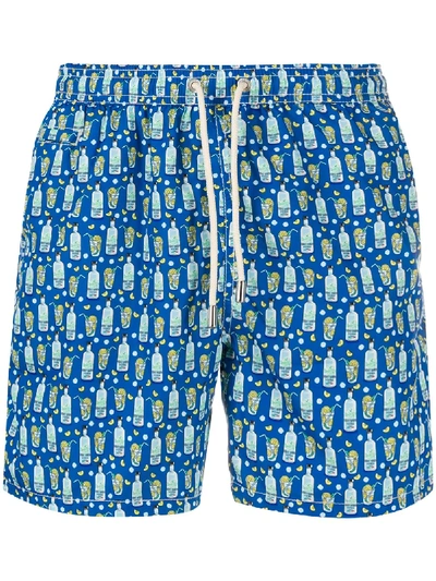 Mc2 Saint Barth Drink Print Swim Shorts In Blue