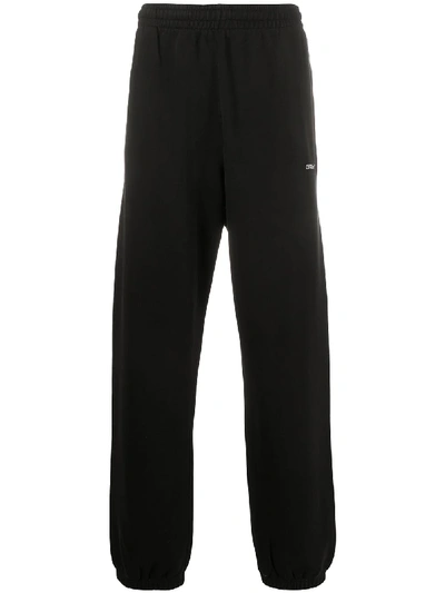 Off-white Diag Tapered-fit Track Pants In Black White