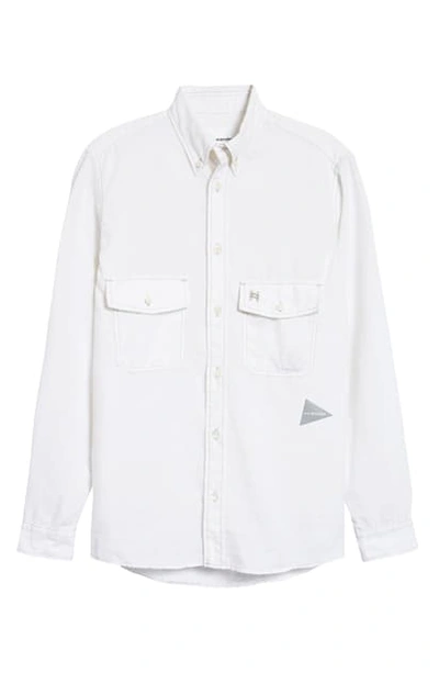 And Wander Dry Linen Blend Button-down Shirt In White