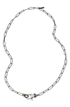 ADORNIA LOCK PAPER CLIP LINK NECKLACE,N-657SBR