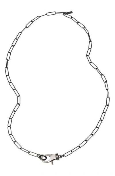Adornia Lock Paper Clip Link Necklace In Silver