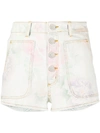 SANDRO FLOW FLORAL DENIM SHORTS