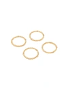 JOANNA LAURA CONSTANTINE SET OF FOUR GOLD-PLATED RINGS