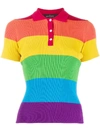 ROKH RAINBOW STRIPED POLO SHIRT