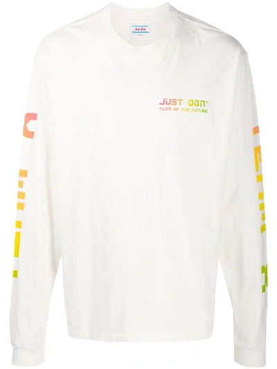 Just Don Team Of The Future Print T-shirt In White
