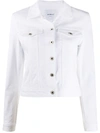 Dondup White Denim Cropped Jacket In White