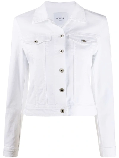 Dondup Cropped Cotton Classic Jacket In White